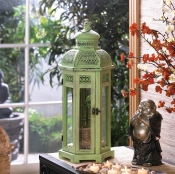 #10015430 TALL GREEN TOWER LANTERN