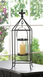 #10015480 FLEUR-DE-LIS FRAMED CANDLE STAND