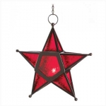 #12288 RED GLASS STAR LANTERN