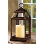 #14126 BRONZE CONTEMPORARY CANDLE LANTERN