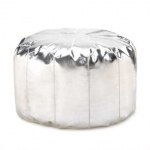 #15184 SILVER OTTOMAN POUF