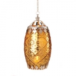 #15194 AMBER FILIGREE CANDLE LANTERN