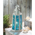#15217 OCEAN BLUE LIGHTHOUSE LAMP CANDLE