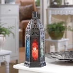 #15246 ROSETTE PRISM CANDLE LANTERN