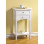 #36644 WHITE TABLE WITH 2 DRAWERS