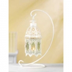 #37439 WHITE FANCY LANTERN WITH STAND