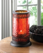 #37934 STANDING AMBER GLASS LANTERN