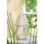 #38465 WHITE MOROCCAN LANTERN