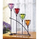 #38648 JEWEL-TONED CANDLEHOLDER