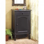 #39092 ANTIQUED BLACK WOOD CABINET