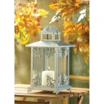 #39891 SILVER SCROLLWORK CANDLE LANTERN