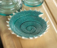 #10015499 TURQUOISE SEASHELL DECORATIVE DISH