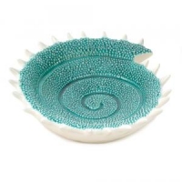 #10015499 TURQUOISE SEASHELL DECORATIVE DISH