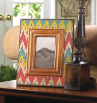 #10015676 IKAT CHEVRON WOOD PHOTO FRAME