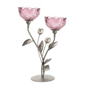 Mulberry Blooms Candle Holder 13.625