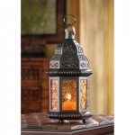 #D1058 AMBER MOROCCAN CANDLE LANTERN