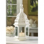 #D1064 WHITE MOROCCAN STYLE LANTERN