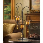 #D1099 AMBER CRYSTAL DROP CANDELABRA