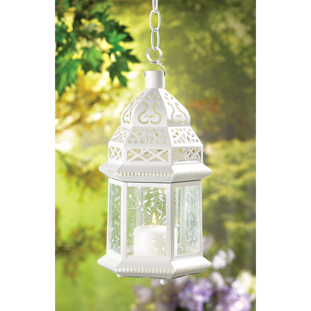 #38466 LARGE WHITE MOROCCAN LANTERN