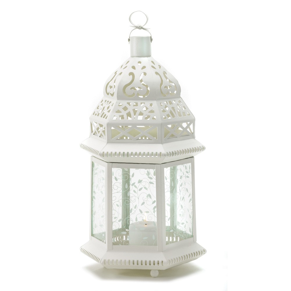 #38466 LARGE WHITE MOROCCAN LANTERN