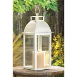 #D1047 DISTRESSED IVORY CANDLE LANTERN