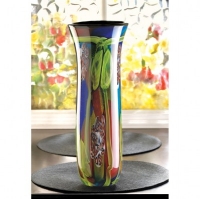 #13908 Peacock Fantasy Art Glass Vase