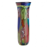 #13908 Peacock Fantasy Art Glass Vase