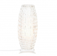 WHITE WOVEN FLOOR LAMP