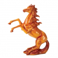 FAUX WOODEN HORSE STATUE