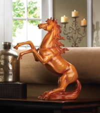 FAUX WOODEN HORSE STATUE