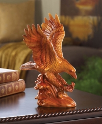 FAUX WOODEN EAGLE STATUE